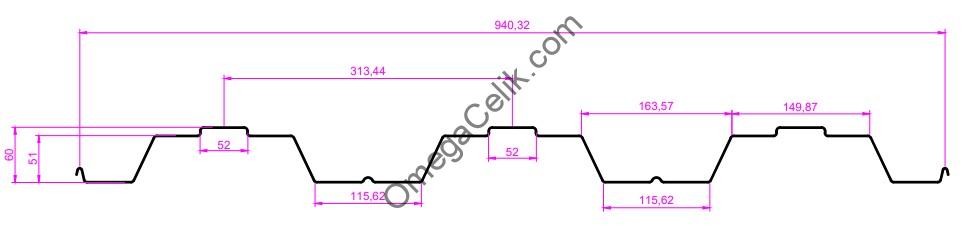 60/940 Beton Altı Trapez Sac